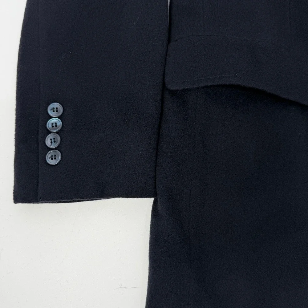 VTG 100% Cashmere Navy Blue Blazer USA Made Classic Tailored Sport Coat 44R‎